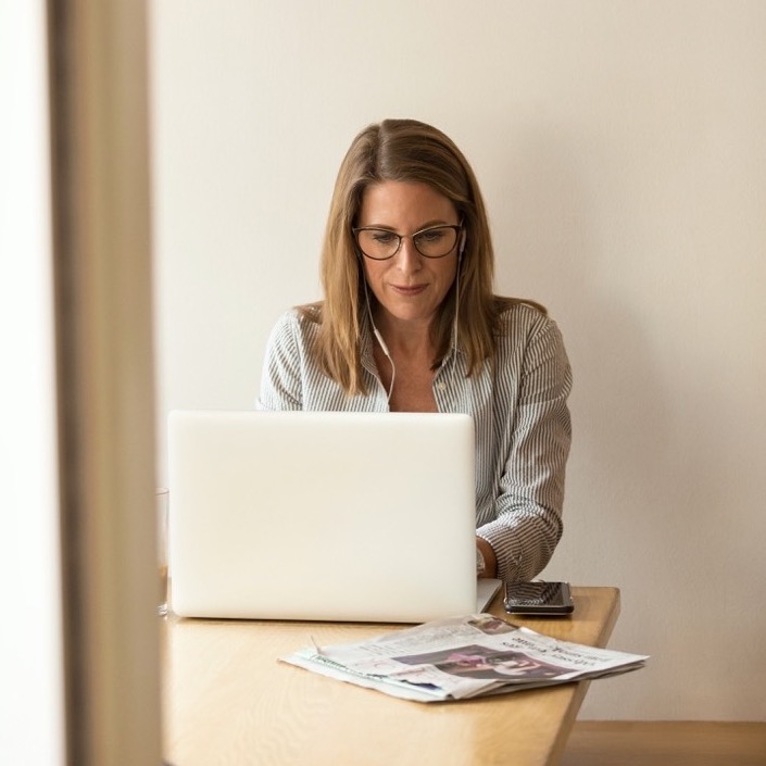 A professional at work. The Chamber uses this image to mark its individual membership.